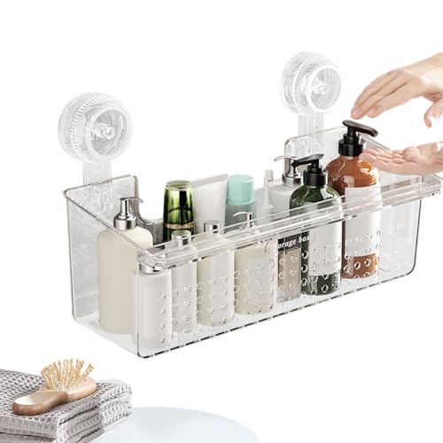 Genérico Estante Ducha - Almacenamiento Baño Sin Taladro, Repisa Pared Champú Gel | Cesta Gran Capacidad Drenaje Rápido Cocina Inodoro, Material PET Organizador Resistente Práctico Útil