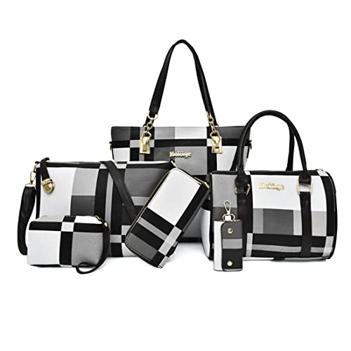 Pahajim Handtasche Damen Set 6-teiliges Set Taschen Set für Damen...