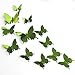 Produktbild Wandaufkleber - 12 Stück 3D DIY Schmetterling Wandaufkleber Aufkleber Home Decor - Kunst Kinderzimmer Abziehbilder Geschenk -Deko für Wohnzimmer Schlafzimmer Küche Fenster (Grün)