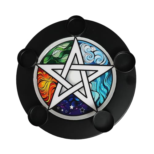 Opiniones de Portavelas semiesférico los 10 mejores. 43 Placa de luz en T de pentagrama de metal de 10 pulgadas, con capacidad para 5 luces de té con diseño elemental