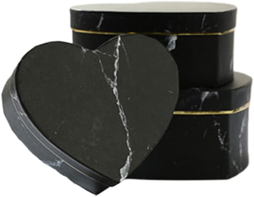 3 Pcs Heart Shaped Gift Box Marble Candy Packing For Case Container Jewelry Necklace Rings Decorative Storage Organizer For Wedding Birthday Marble Gift Box Heart-Shaped Wedding Candy Boxes For Party