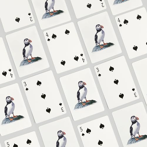 Lantern Press Puffin, Icon, 52 naipes tamaño póker miniatura 4