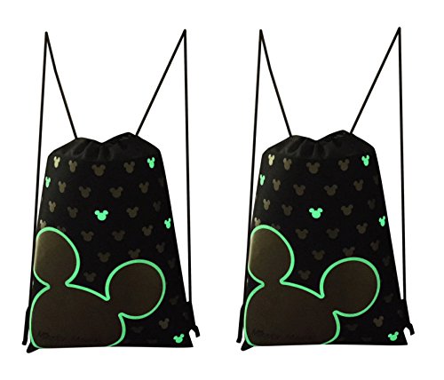 Disney Mickey Mouse Glow in the Dark Drawstring Backpack Pack of 4 (Varied)2