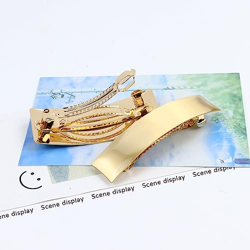 Cinaci 7 Pack Simple Elegant Gold Metal French Barrettes Decorative Snap Hair Clips Barrettes Clamps Accessories For Women Girls thumb #6