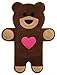 Leschi COUSSIN CHAUFFANT soulage les maux de dos et de ventre/bouillote pour micro-ondes/coussin en graines de blé pour femmes, enfants et bébés (coliques) / Teddy l'ours avec cœur, marron beige