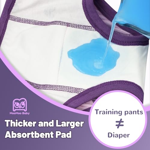Image of MooMoo Baby Potty Training Underwear Absorbent Toddler Training Pants for Girls 10 Packs Cotton Pee Pants 8T