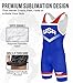 Exxact Sports Sublimated Men's Wrestling Singlet, High-Performance Powerlifting Singlet, Wrestling Singlets for Men (AS, Royal Blue USA)