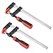 2PCS F Clamps Heavy Duty Fastener Wood Working Tool, Adjustable Quick F Clamps(Red+black)
