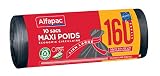 Alfapac 3232767511605 ALFAPAC-10 Sacs recyclés Maxi-Poids à Lien Large, Noir, 160L