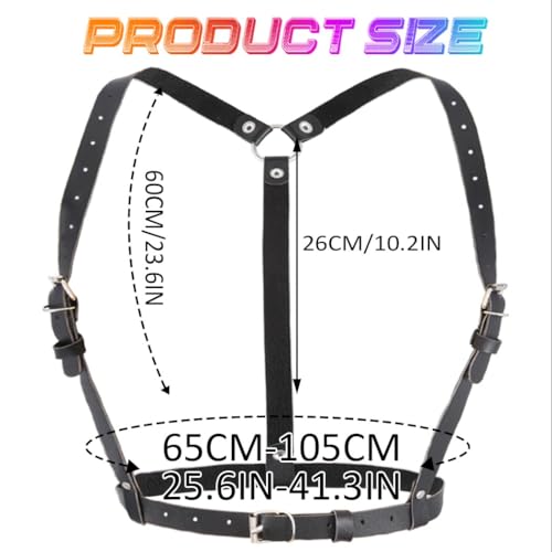 COSYDAYS Leather Harness Belts Black Chest Harness Punk Body Accessories for Women4