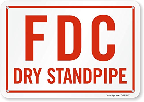 Panneau FDC - Dry Standpipe aluminium 17,8x25,4 cm signalétique sécurité incendie colonne