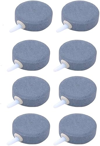 Loopunk 8 Stück Bubble Stein Aquarium,Air Stone Mineral Bubble Diffusor Airstones für Aquarium, Fish Tank Diffusor Sauerstoff rund 4 cmfür Aquarium Pumpe