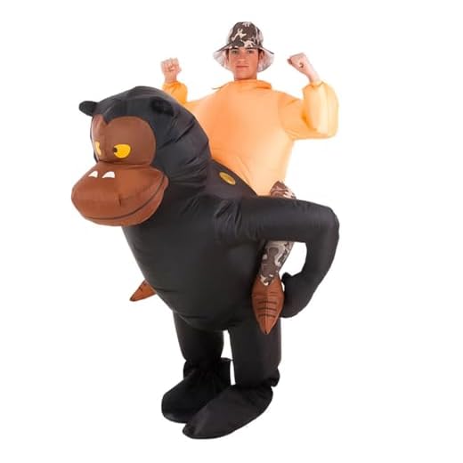 AirSuit® Disfraz de Mono Inflable | Disfraz de Gorila Inflable | Tamaño Adulto | Poliéster Cómodo | Resistente | Sistema de inflación Incluido | OriginalCup®
