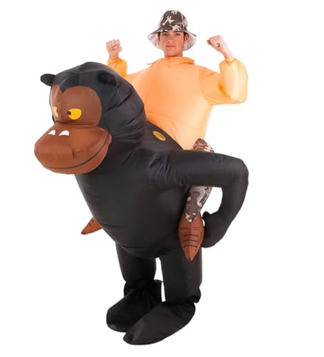 AirSuit® Déguisement Gonflable Singe | Costume Gonflable Gorille | Qualité Premium | Taille Adulte 160 à 190cm | Polyester | Agréable à Porter | Résistant | Système de Gonflage Inclus | OriginalCup®