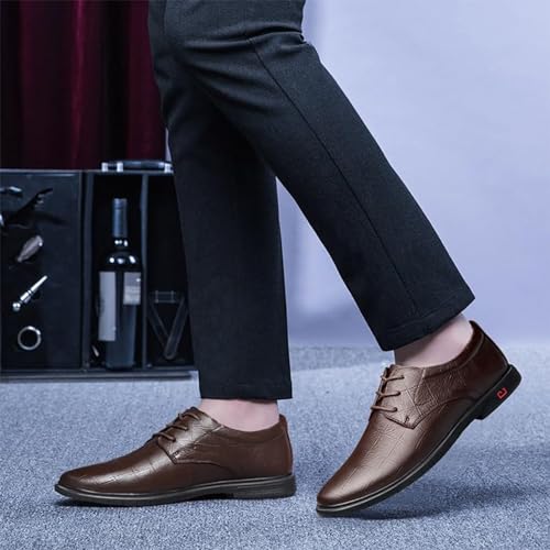 Men's Dress Shoes Comfort Soft Men Oxford Superior Flexural Leather Fashion Anti-Slip Lug Sole Business Shoes Classic Office2