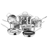 Premium Stainless Steel Construction PowerBond impact bonded aluminum encapsulated base Stainless steel Cool Grip stick handles stay cool on the stovetop. V-flange design helps dissipate heat away from the handle and keeps it concentrated in the pan ...