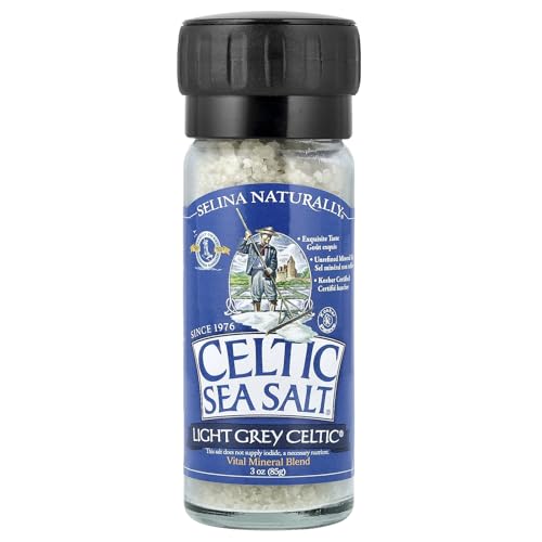 Celtic Sea Salt, Light Grey Grinder, 3 oz White