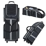 Cxinesbag Large Rolling Football Equipment Bag with Wheels - 35' Heavy-Duty Sports Gear Bag with 4 Pockets for Football Soccer Baseball Equipment