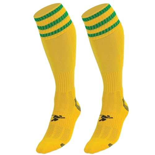 PT 3 Stripe Pro Football Socks Boys Yellow/Green