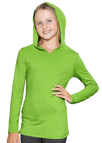 Image of Shirts for Girls Long Sleeve Crew Neck Top, Hoodie or 3 /4 Sleeve Soft Stretch Kids Lightweight Size 2-16