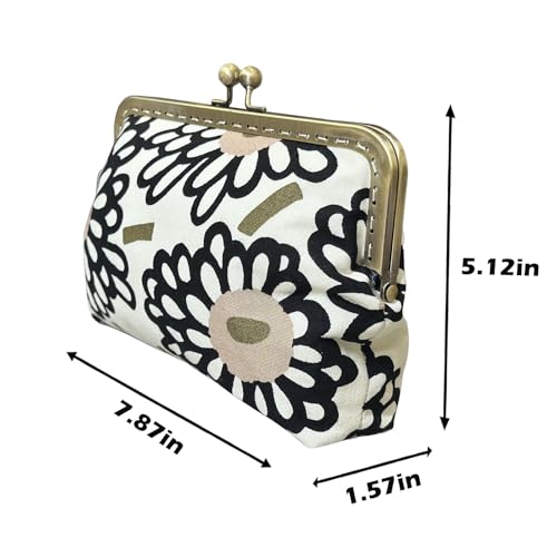 Credit Card wallet with Golden chain and Pearl chain Handmade in Hongkong Kiss Lock coin purse women 100% Japanese Cotton Fabric Unique Pattern Cutting Christmas Birthday gift for women girl, kids2