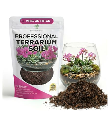 Professional Terrarium Soil Mix 2.2 Quarts Ready to Use, Premium Terrarium Potting Soil for...