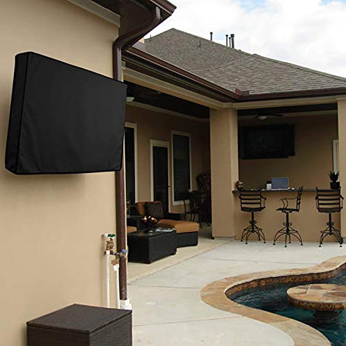 Genérico Funda TV Exterior,Funda para Televisor Cubierta de TV al aire libre 60-65 pulgadas con cubierta inferior A prueba agua Material a polvo Proteger Televisión