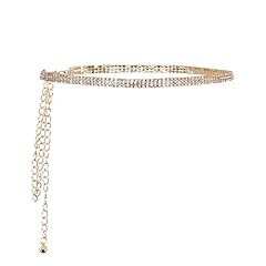 3 Rows of Rhinestone Gold