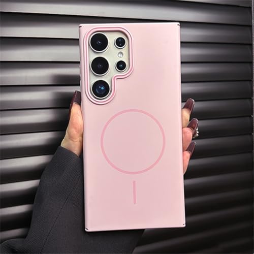 Coque Samsung S23FE antichoc rose idéale pour charger sans fil au bureau