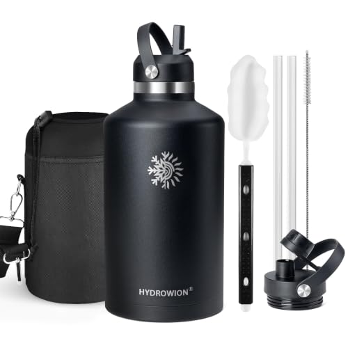 Image of 64oz Insulated Water Bottle, Triple Wall Vacuum Stainless Steel Bottle, 48H Cold & 24H Hot, Leak-Proof BPA-F Jug with Straw & Spout Lids for Sports & Outdoor