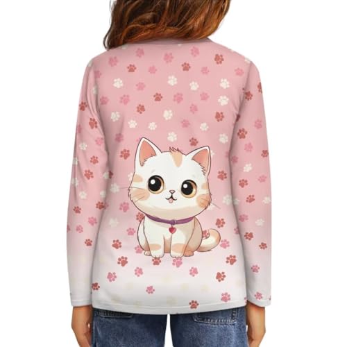 Image of Long Sleeve Shirts for Girls Winter Tops 3-16t Cartoon T Shirts for Fall Clothes