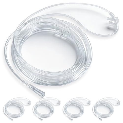 5 Pack 16Ft Oxygen Nasal Cannula for Adult, Soft Oxygen Tubing, Cannula Nasal Tubing, Kink Resistant, Lightweight Tube