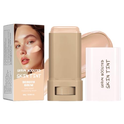FYEBOO 2025 New Beauty Balm Serum Boosted Skin Tint, Solid Tinted Serum Contour Stick, Hydrating Tinted Moisturizer Foundation Stick, Radiant Dewy Natural Finish Facial Color Correct (# 04)