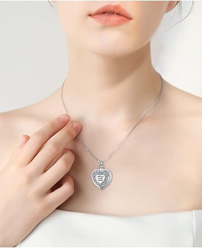 Miniatura 5 de Yearace - Collar de urna de fotos personalizado para cenizas, joyería de cremación para cenizas, collar conmemorativo de recuerdo de plata de ley,