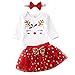 Geagodelia My First Christmas - Completo di abbigliamento natalizio per bambini, a maniche lunghe, con gonna in tulle, gonna in tulle, per neonato, per Natale, Bianco 17 - Alce, 6-12 mesi