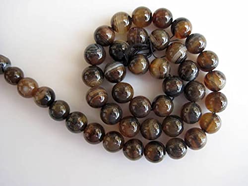 Perles de lithothérapie en agate rubanée pour confectionner votre collier de méditation Mala
