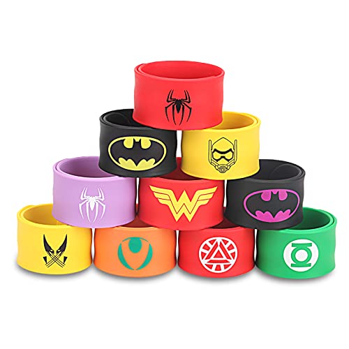 Niumowang 10 PCS Slap Bracelet, Bracelet Silicone Enfant, Slap Bracelet Enfant, Slap Bandes, Bracelet à Claquer Enfant, Bracelet Cadeau Anniversaire pour Fille, Garcon Fêtes d'Anniversaire Cover