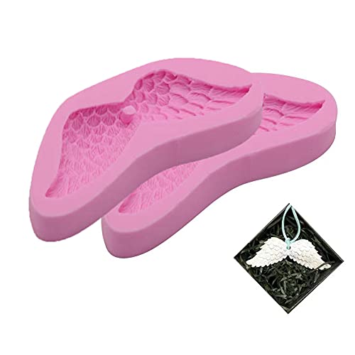 Cestony 2Pcs Angel Wings Silicone Molds Aromatherapy Plaster Cake Molds Decoration Tool DIY Handmade Soap Chocolate Fondant Molds