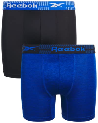 Reebok Boys? Underwear - Performance Boxer Briefs (2 Pack), Size Large, Blue/Black
