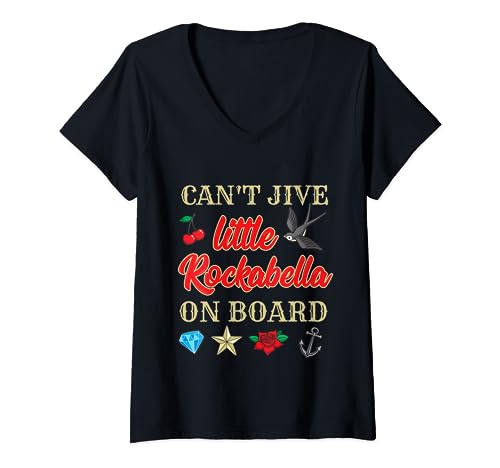Rockabella Saying Can't jive Little Rockabella on Board V-Neck T-Shirt