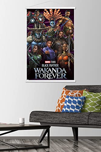 Poster Black Panther Wakanda Forever avec porte-affiche blanc 57x86 cm