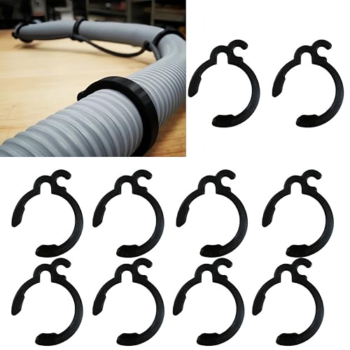 10Pcs For Vacuum/Dust Extractor Hose Cable Clip — Hose Cord Holder for 40 mm OD Shop Vac Hose, Keeps Power Cables Neat & Secure for Workshop Tools