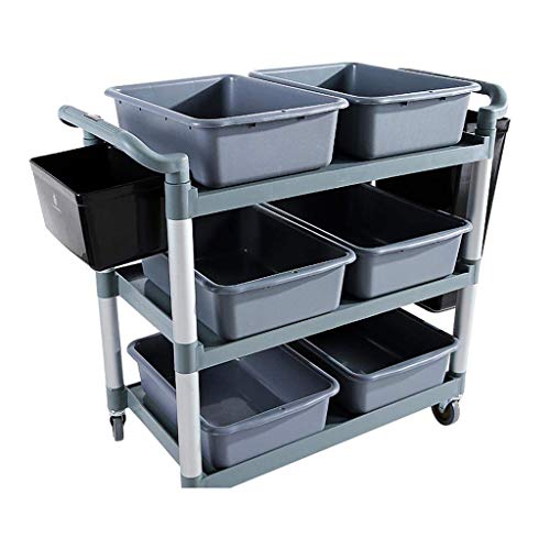 MaGiLL Carro rodante: plástico Grueso Hotel Recolección de automóviles Tazón de recolección Placa de automóvil de recolección de automóviles Carro de Servicio de Tres Niveles Almacenamien