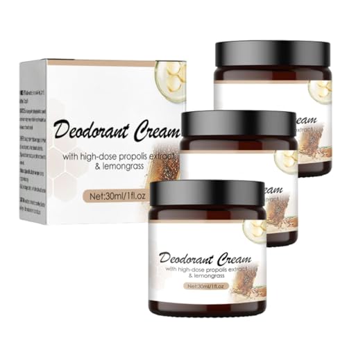 2024 Nueva crema desodorante corporal para axilas y partes íntimas Crema desodorante de propóleo y hierba de limón Crema desodorante sin sales de aluminio para mujeres y hombres