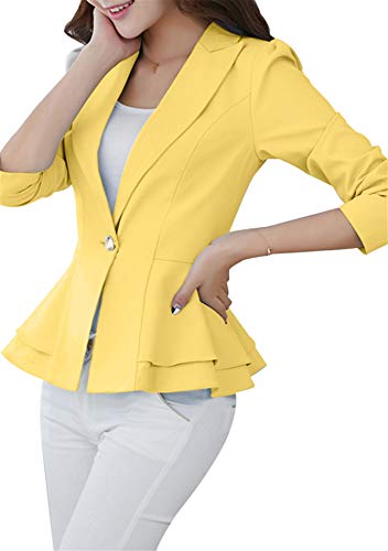FLITAY Womens Long Sleeve Solid Color Blazer Open Front Work Loose Blazer Jacket4