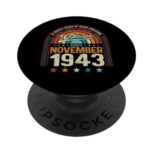 Retro 81 Cumpleaños 81 Años De Ser Impresionante Noviembre 1943 PopSockets PopGrip Intercambiable