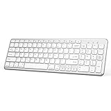 OMOTON Wireless Bluetooth Keyboard with Numeric Keypad for iPad Pro 11/12.9, iPad 10.2 inch 2019, iPad 9.7 Inch, iPad Air 3/2/Air, iPad Pro 10.5, iPad 4/3/2, iPad Mini, All iPhones, Silver