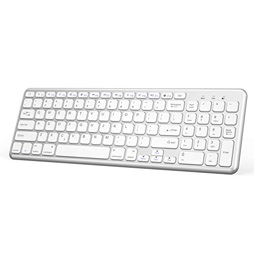 OMOTON Wireless Bluetooth Keyboard with Numeric Keypad for iPad Pro 11/12.9, iPad 10.2 inch 2019, iPad 9.7 Inch, iPad Air 3/2/Air, iPad Pro 10.5, iPad 4/3/2, iPad Mini, All iPhones, Silver