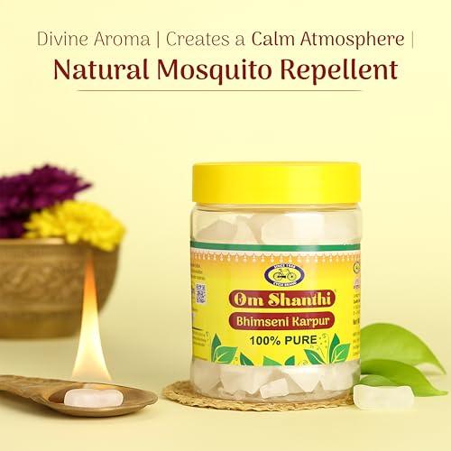 Image of Cycle Pure Om Shanthi Bhimseni Camphor - Original (250g) | Bhimseni Kapoor for a Divine Puja Experience | Compatible with Camphor Electric Diffusers | Long-Lasting Fragrance