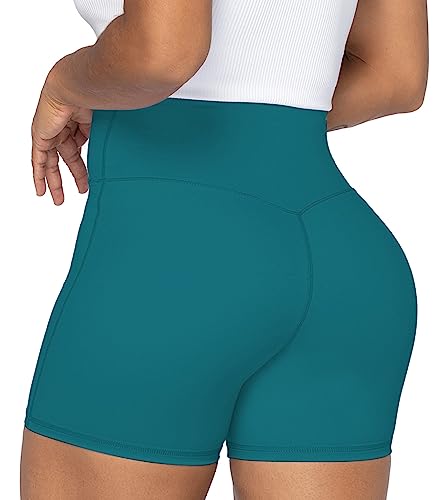 Image of Sunzel Crossover Biker Shorts for Women, No Front Seam V High Waist Yoga Workout Gym Shorts with Tummy Control | 4 Or 6-Inch Inseam, High Waisted, Tummy Control, Crossover Waist, Buttery Soft, No Front Seam, Squat Proof, Compression